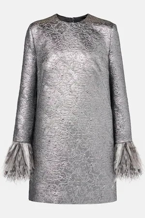 Dolce & Gabbana Feather-trimmed lamÃ© minidress