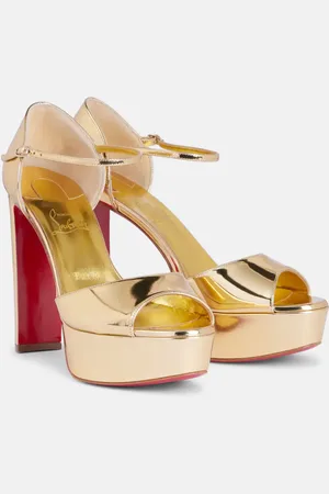 Christian Louboutin Sandaloo mirrored leather platform sandals