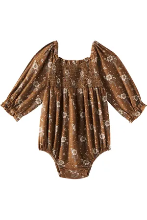 Rylee + Cru Baby Cora floral linen-blend bodysuit
