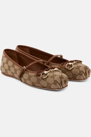 Gucci Horsebit GG Canvas ballet flats