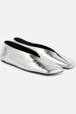 Jil Sander Metallic leather ballet flats