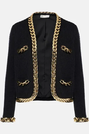 Tory Burch Kendra chain-detail wool-blend cardigan