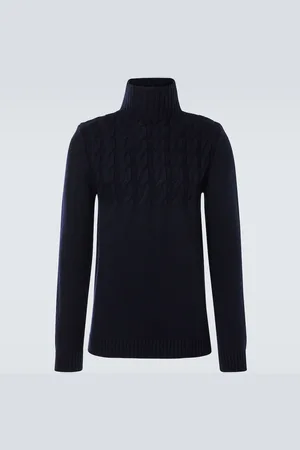 Maison Margiela Cable-knit wool turtleneck sweater