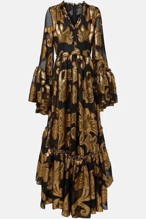 Etro Semi-sheer lamÃ© maxi dress