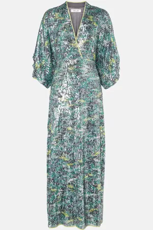 Diane von Furstenberg Jessel sequined printed maxi dress