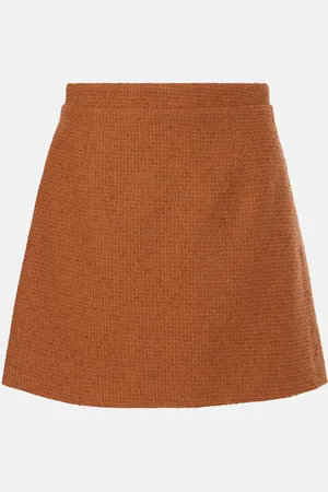Patou Iconic wool and cotton-blend miniskirt