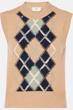 Ami Argyle wool and cashmere sweater vest