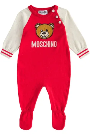 Moschino Teddy Bear cotton and wool onesie