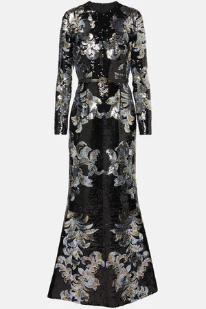Elie saab Printed sequined gown