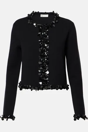 Tory Burch Kendra sequined wool and cashmere cardigan