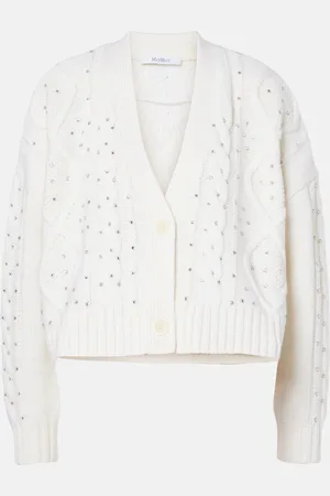 Max Mara Musica cable-knit wool and cashmere cardigan