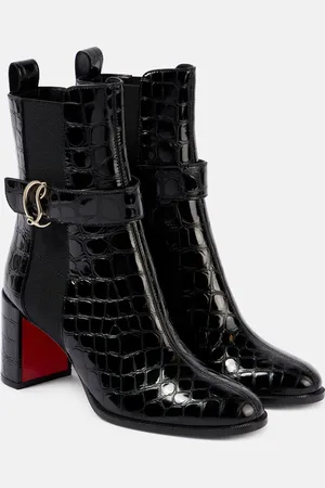 Christian Louboutin CL croc-effect leather ankle boots