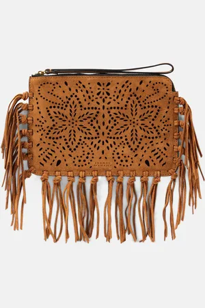 Isabel Marant Fringed suede clutch