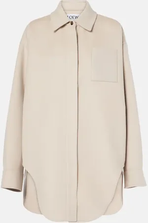 Loewe Leather-trimmed wool and cashmere overshirt