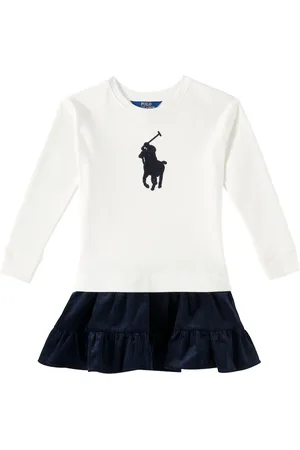 Ralph Lauren Logo jersey and corduroy dress