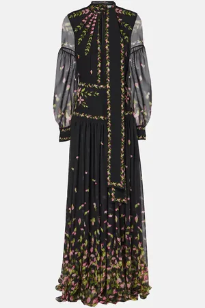 Erdem Floral silk voile gown
