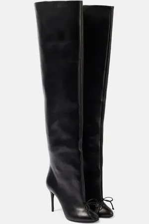 Alaïa AlaÃ¯a Bow-detail leather over-the-knee boots