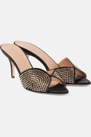 MALONE SOULIERS Grazia 70 embellished satin mules