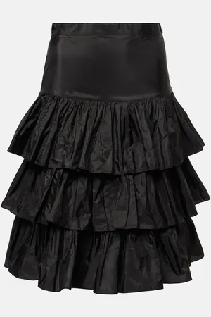 VALENTINO Silk taffetta midi skirt