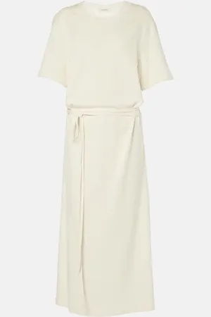 LEMAIRE Belted cotton jersey midi dress