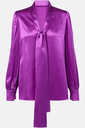 Dolce & Gabbana Tie-neck silk satin blouse