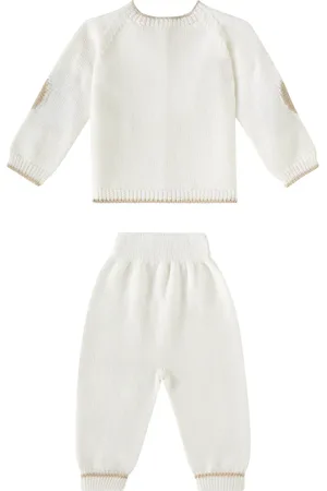 La Coqueta Baby Mirlo virgin wool sweater and pants set