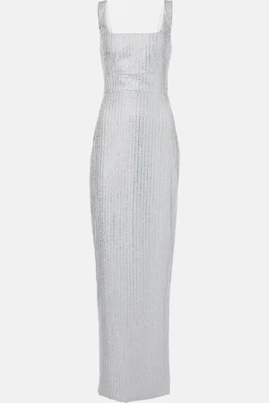 Rasario Crystal-embellished chiffon gown