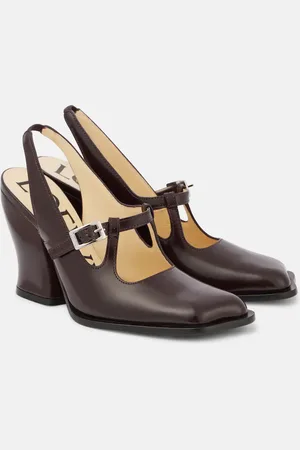 Loewe Onda brushed leather slingback pumps
