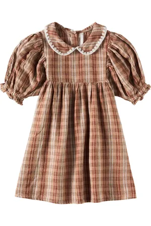 Rylee + Cru Heidi plaid linen-blend dress