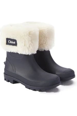 Chloé ChloÃ© Kids Wellies faux shearling-trimmed boots