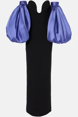 Solace Karina twill and crÃªpe gown