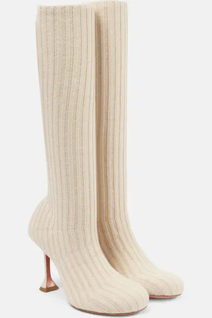 Amina Muaddi Veneda 95 knee-high sock boots