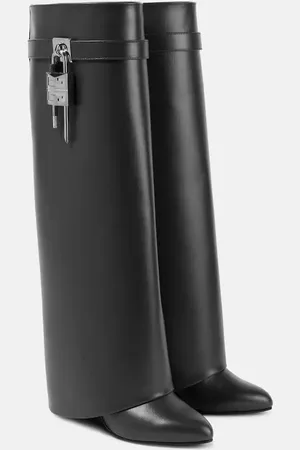 Givenchy Shark Lock leather knee-high boots