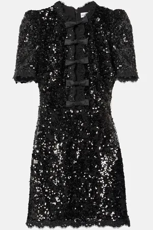 Rebecca Vallance Diana bow-detail sequined minidress
