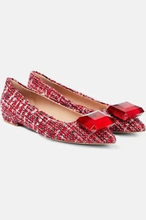 Gianvito Rossi Embellished bouclÃ© ballet flats