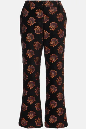 La DoubleJ Rosette floral jacquard straight pants