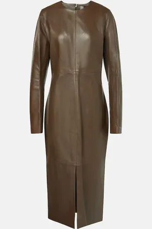 Totême Paneled leather midi dress