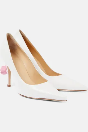 MAGDA BUTRYM Floral-appliquÃ© leather pumps
