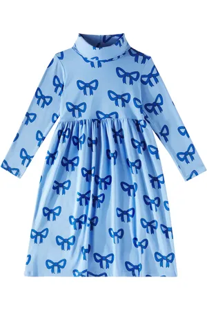 Mini Rodini Bow turtleneck cotton-blend jersey dress