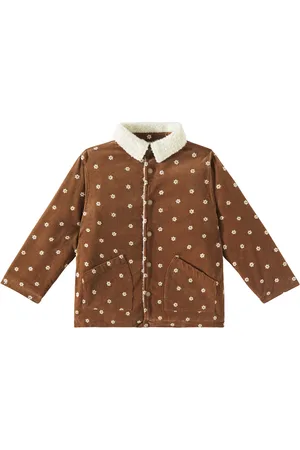 Rylee + Cru Long Chore embroidered cotton corduroy jacket