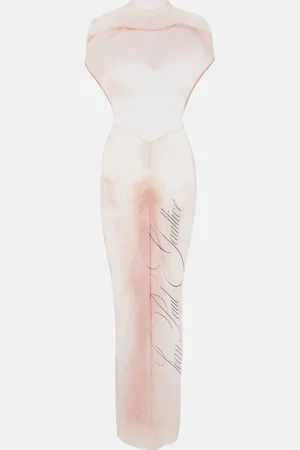 Jean Paul Gaultier Le Classique printed mesh maxi dress