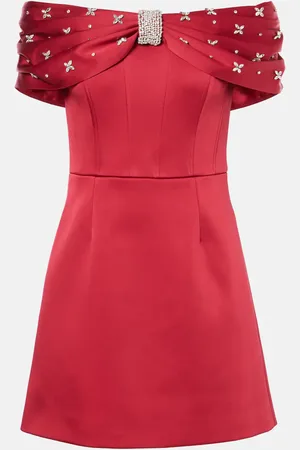Rebecca Vallance Carmella embellished satin minidress