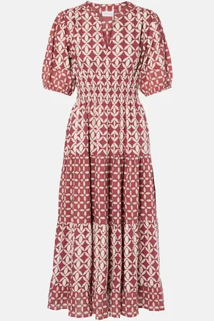 Velvet Joey printed cotton cambric midi dress