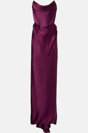 Vivienne Westwood Galaxy draped crÃªpe satin bustier gown