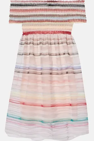 SUSAN FANG Striped off-shoulder minidress