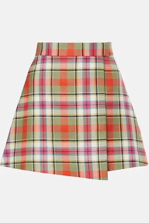 Vivienne Westwood Cut Off checked wool miniskirt