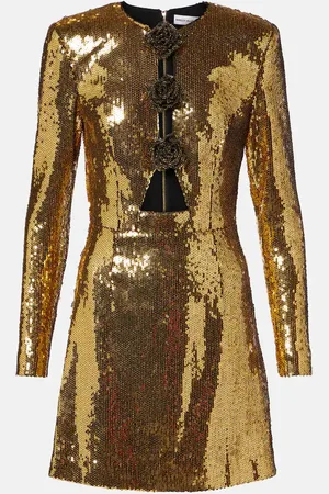 Rebecca Vallance Gloria floral-appliquÃ© sequined minidress