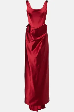Vivienne Westwood Camille draped crÃªpe satin bustier gown