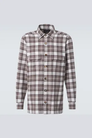 Kiton Checked cotton overshirt