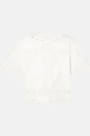 Isabel Marant Parissa embroidered cotton crop top